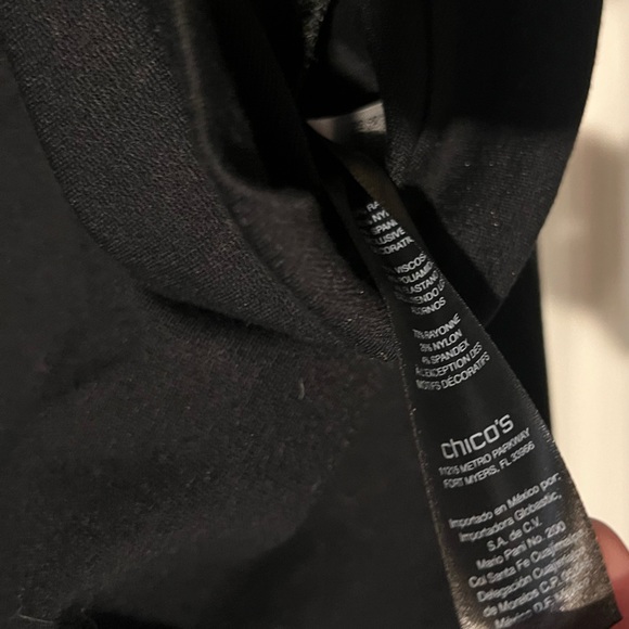 Chicos Black Label Skirt With Faux Leather Trim - Sz 2.5 - Picture 5 of 5